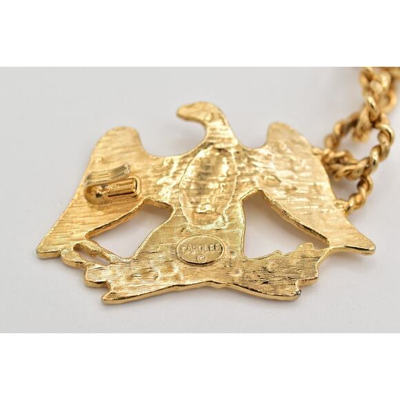 Carolee Vintage Eagle Coin Statement Belt Gold Chain Heavy Chunky 10\